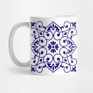 Antique Azulejo Tile Floral Pattern Mug